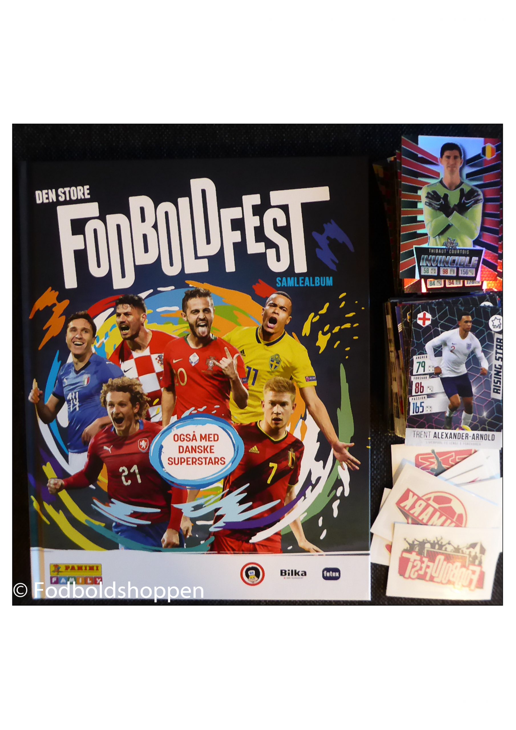 Fodboldfest - Panini Fodboldkort. Komplet med mappe IKKE med Schmeichel signeret kort) - Fodboldshoppen